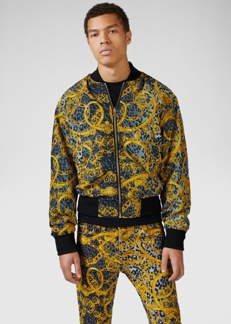 Jacheta Bomber Versace Versace Leo Chain Print Barbati | UHJDLQW-54